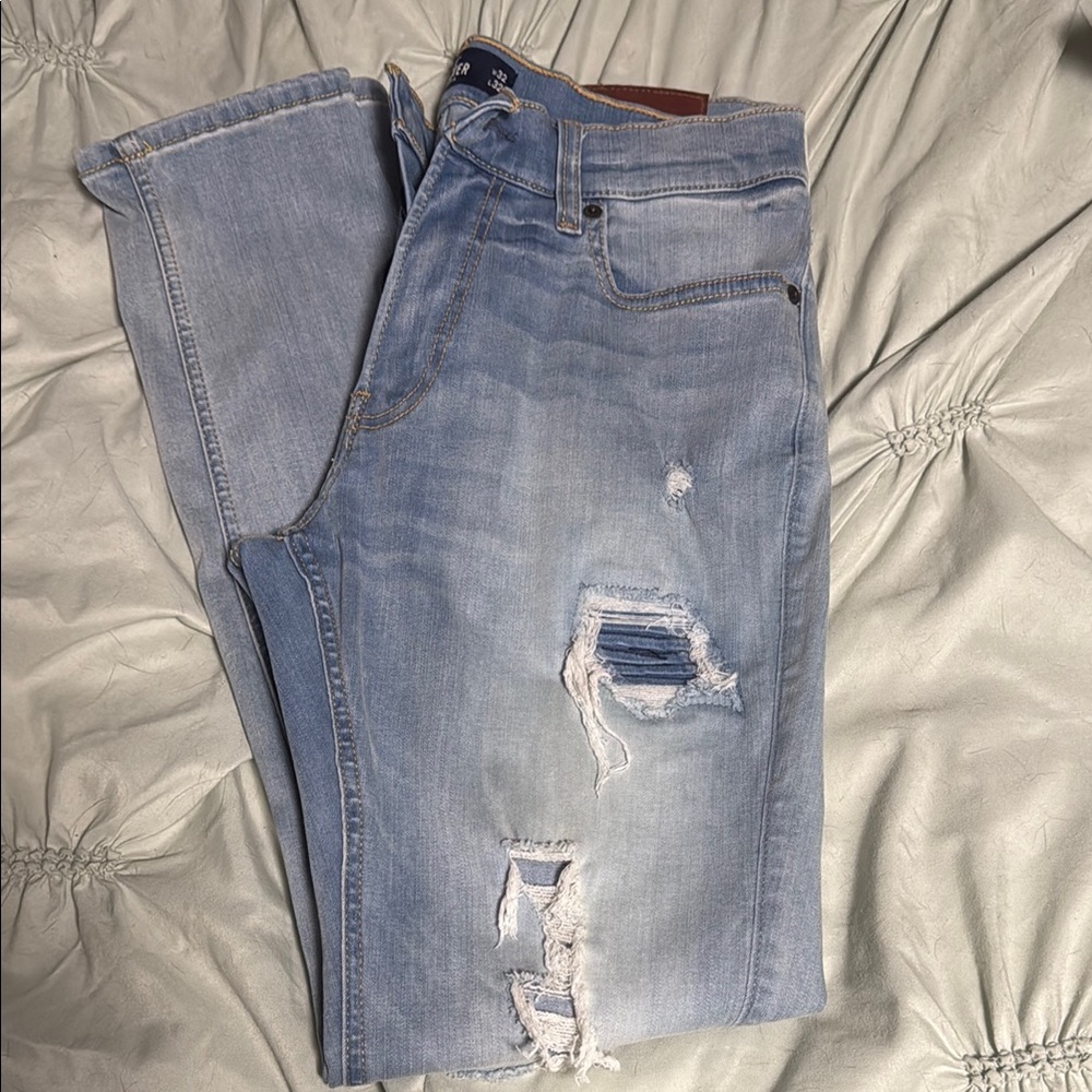 Hollister Light Blue Skinny Jeans for Men